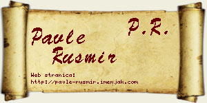 Pavle Rusmir vizit kartica